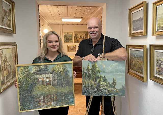 Jessie och Joe Formgren visar upp pappa Leifs konst i nytt galleri.